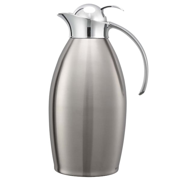 Nicollet Push Button Stainless Vacuum Insulated Carafe, 50.7 Ounce, Brushed